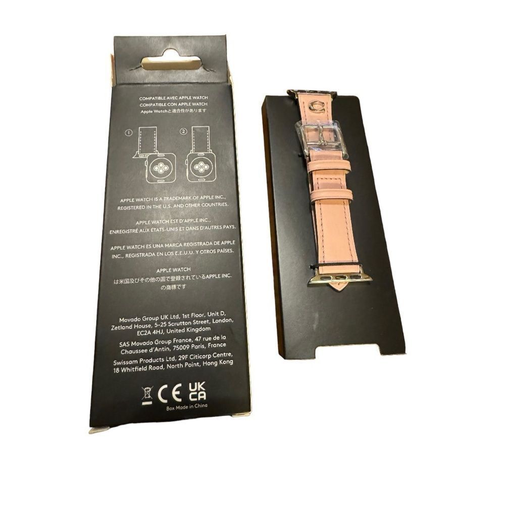 NWT Coach Women's Blush Leather Strap 38/40/41mm Apple Watch Band - Blush - Picture 2 of 4